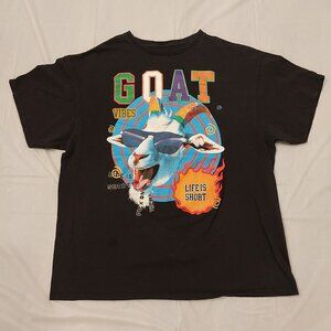 GOAT Vibes Black T-Shirt - XL, Papercut Collection, "Life Is Short, Flex On Them